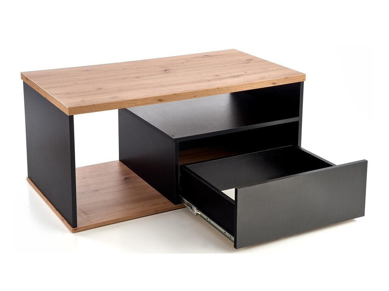 Žurnālu galdiņš Houston 954 (Votan ozols + Melns)