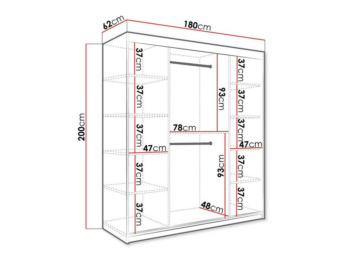 Шкаф Hartford 249 (Матовый черный + Белый мрамор)