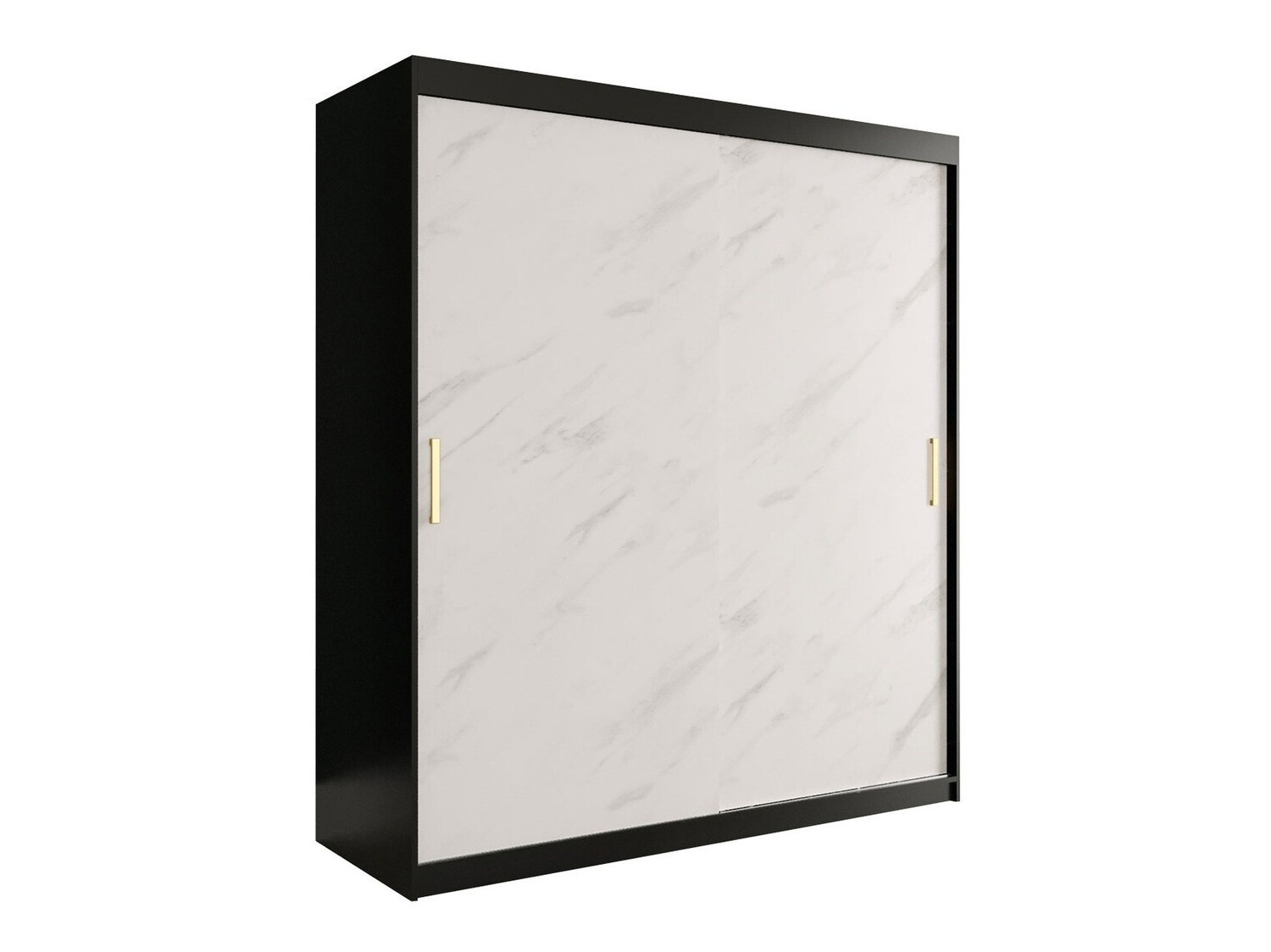 Шкаф Hartford 249 (Матовый черный + Белый мрамор)