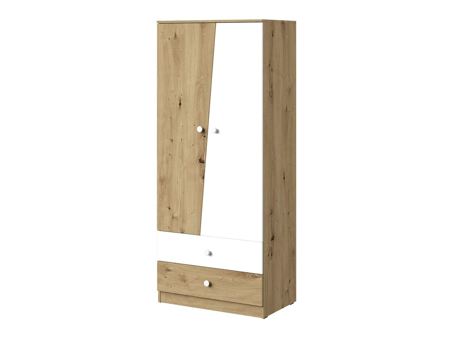 Skapis Almira 100 (Artisan ozols + Balts)