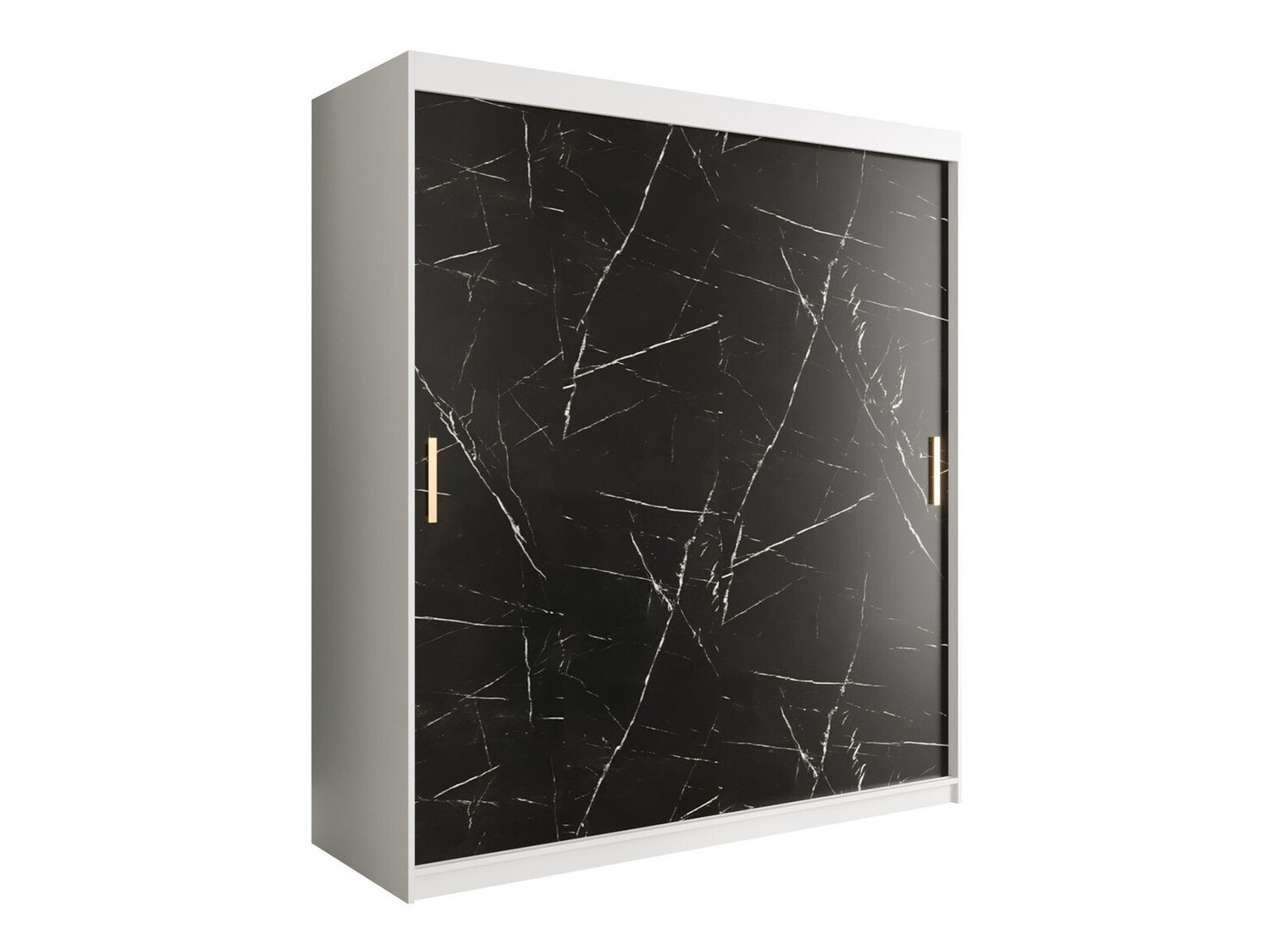 Skapis Hartford 249 (Matēts balts + Melnais marmors)