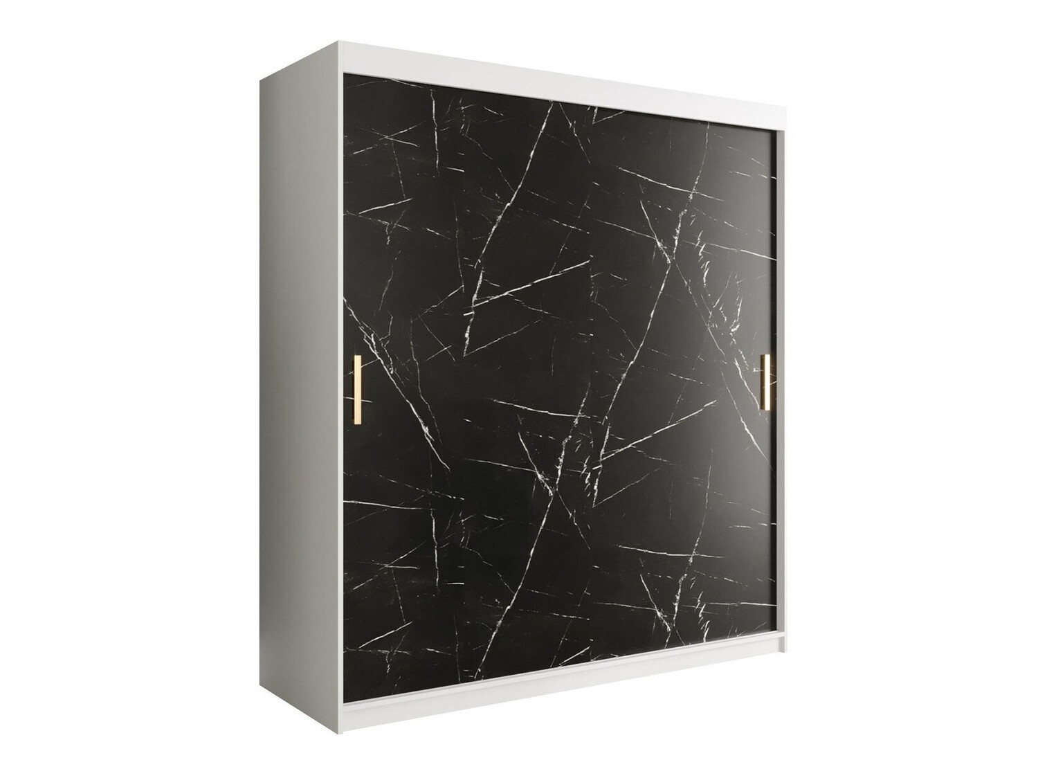 Skapis Hartford 249 (Matēts balts + Melnais marmors)