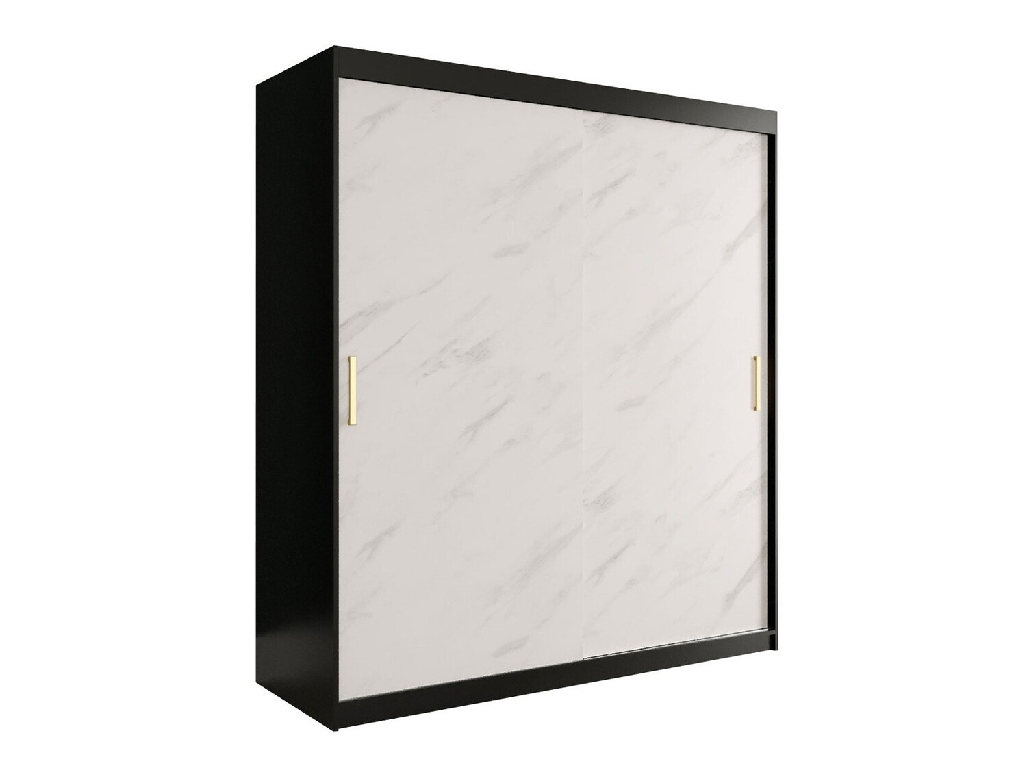 Skapis Hartford 249 (Matēts melns + Balts marmors)