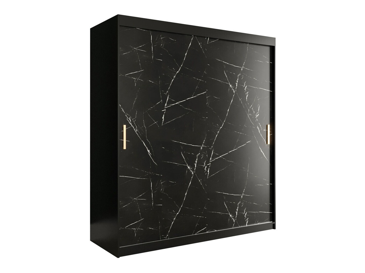 Skapis Hartford 249 (Matēts melns + Melnais marmors)