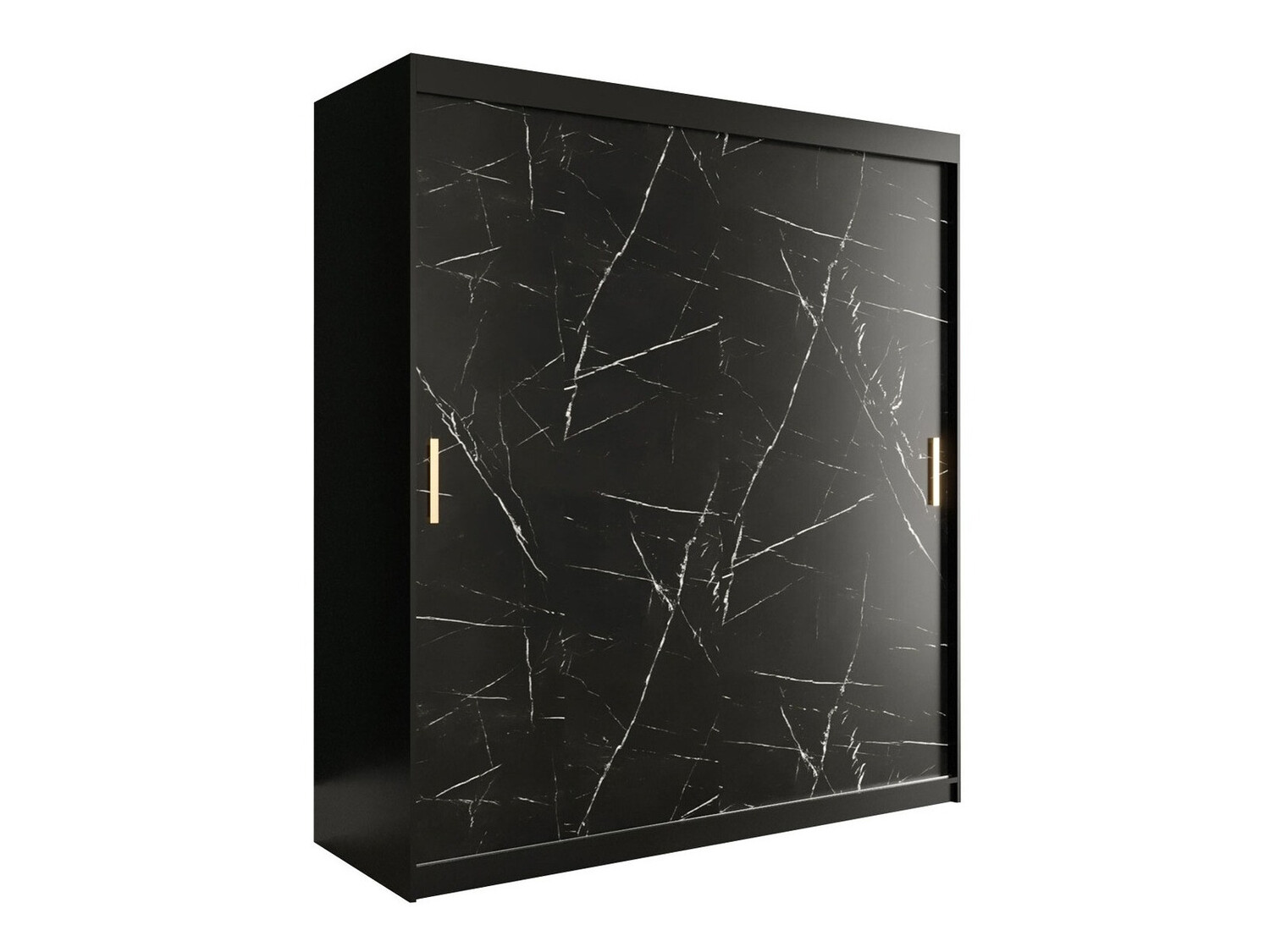 Skapis Hartford 249 (Matēts melns + Melnais marmors)