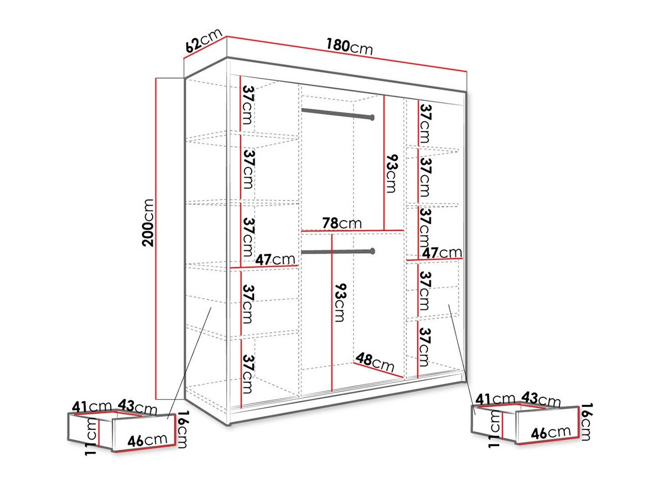 Skapis Hartford 249 (Matēts melns + Melnais marmors)