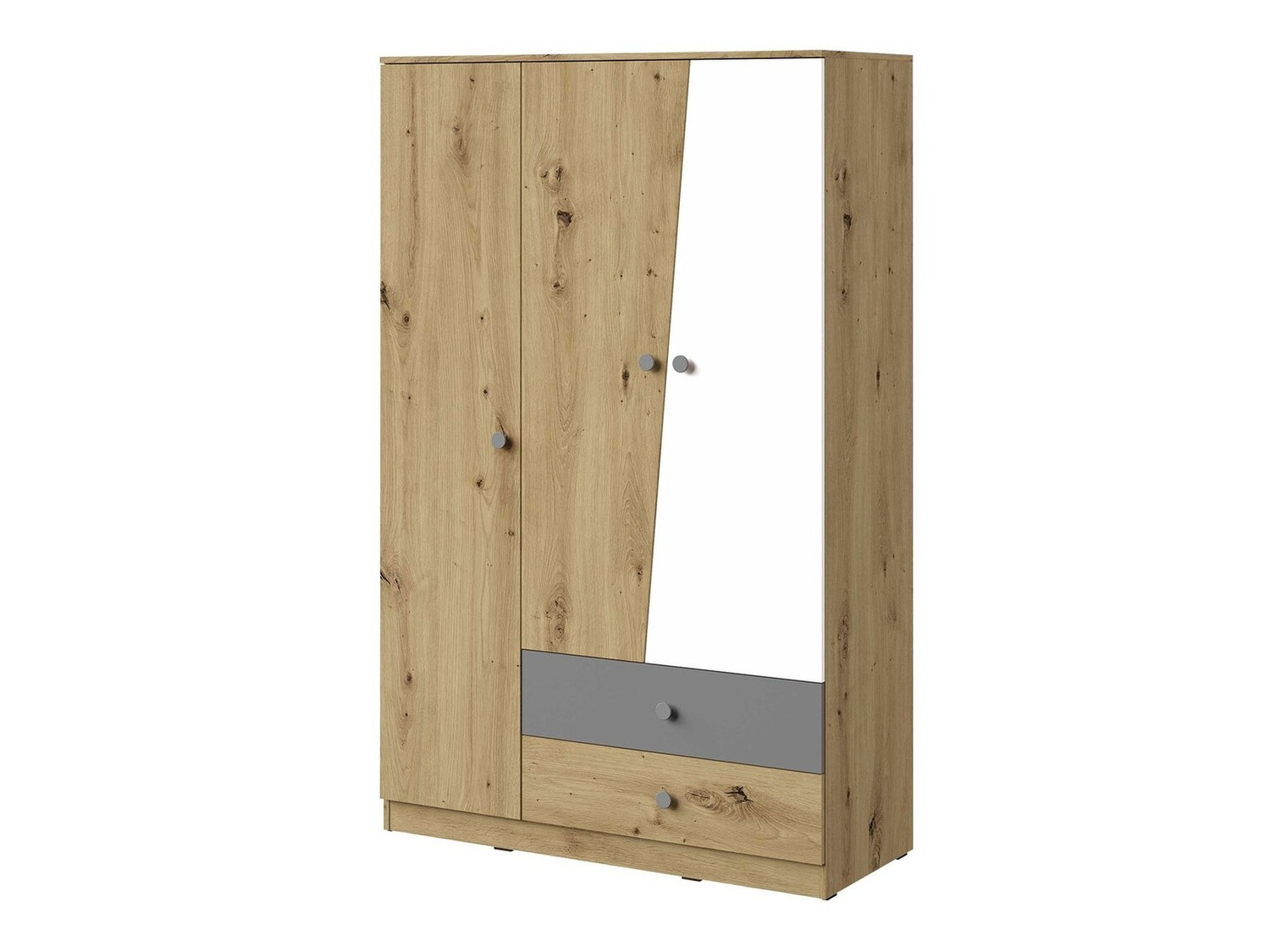 Шкаф Almira 102 (Artisan дуб + Белый + Серый)