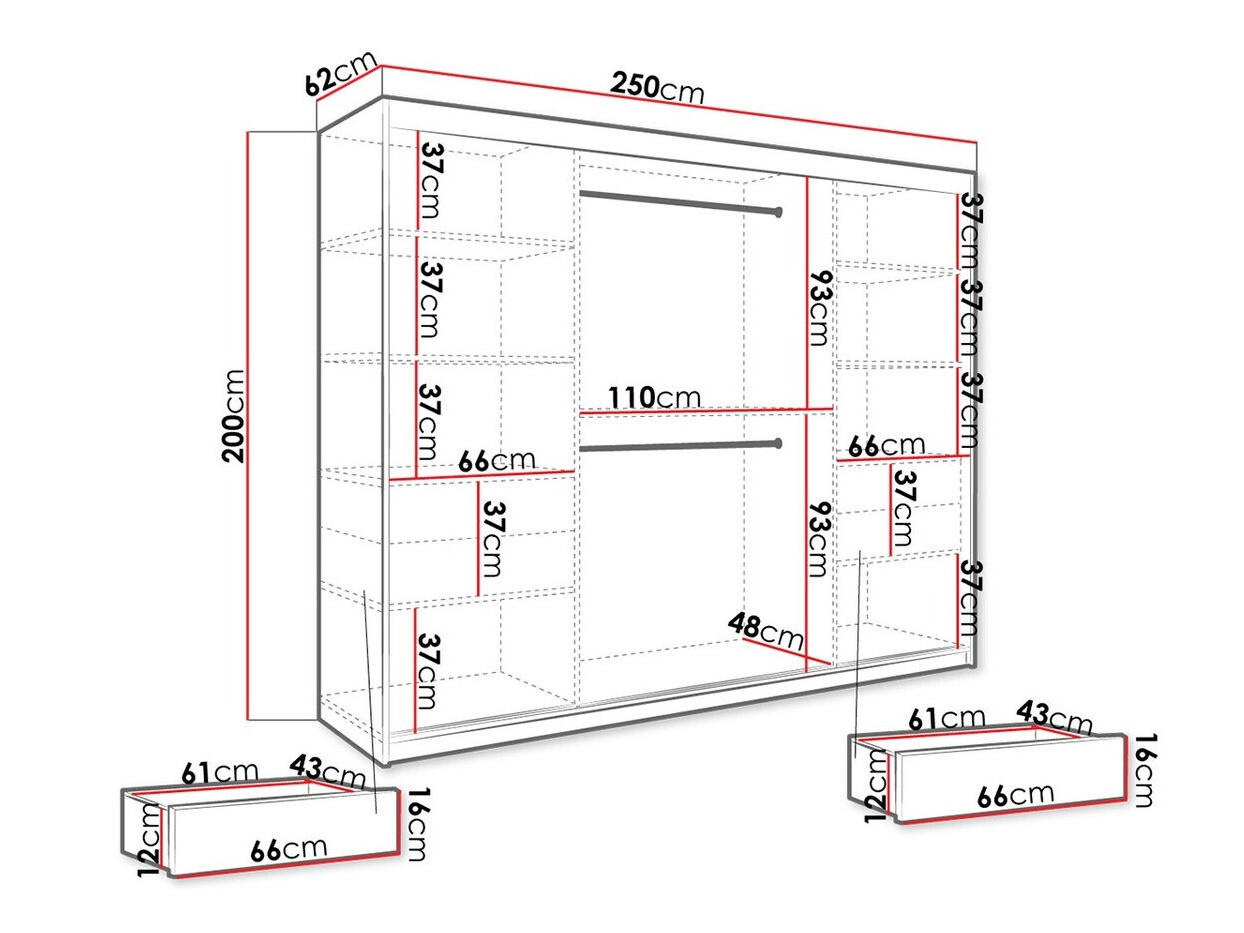 Шкаф Hartford 245 (Матовый черный + Черный мрамор)