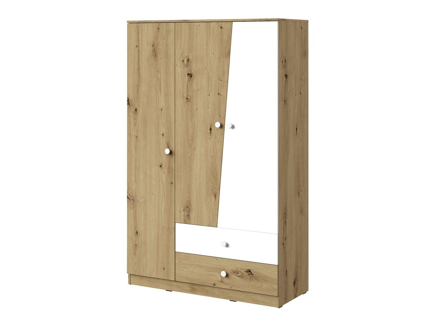 Skapis Almira 102 (Artisan ozols + Balts)