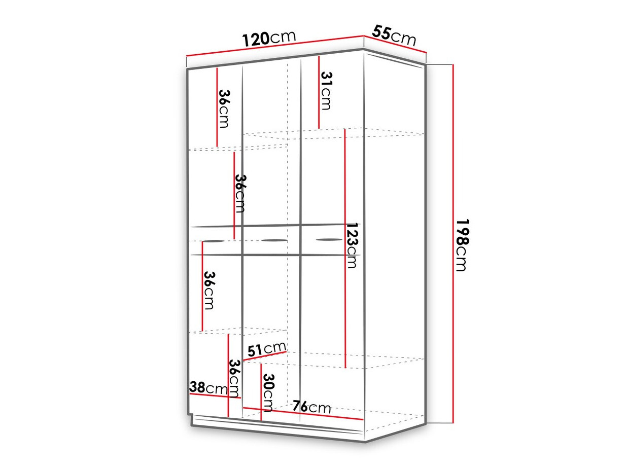 Skapis Campus (Balts + Glancēts balts)