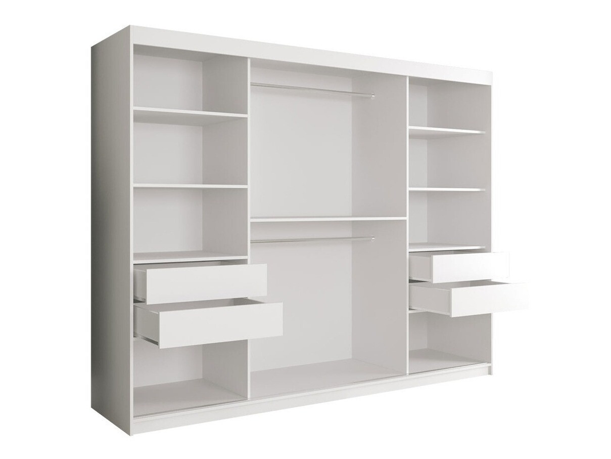 Skapis Hartford 245 (Matēts melns + Melnais marmors)