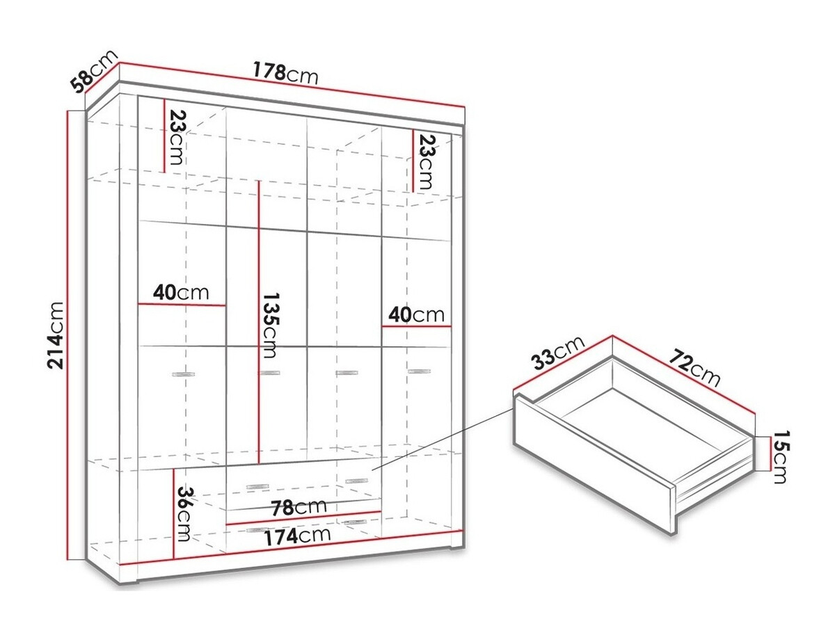Skapis Serfeno 116 (Amatniecības balts)