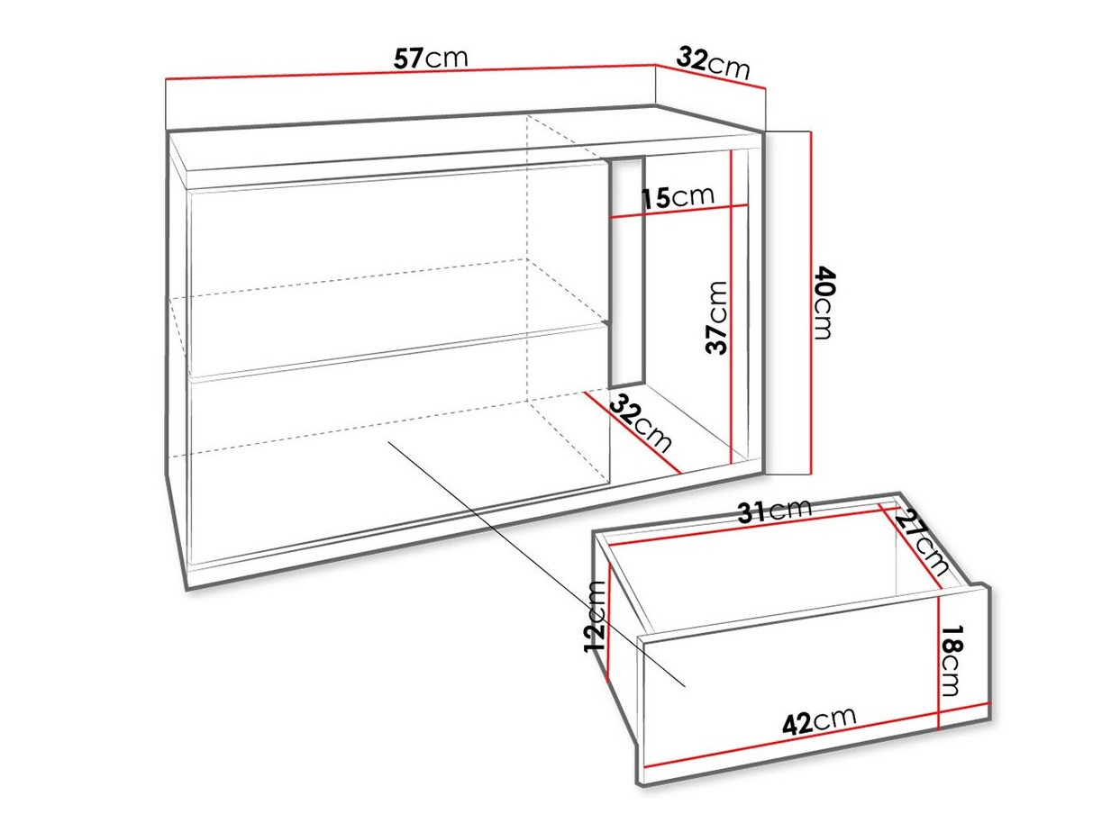 Naktsgaldiņš Utica 104 (Balts + Glancēts balts)