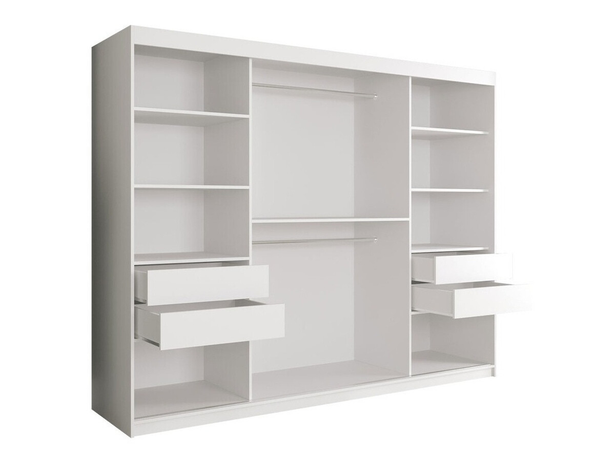 Шкаф Hartford 245 (Матовый белый + Белый мрамор)