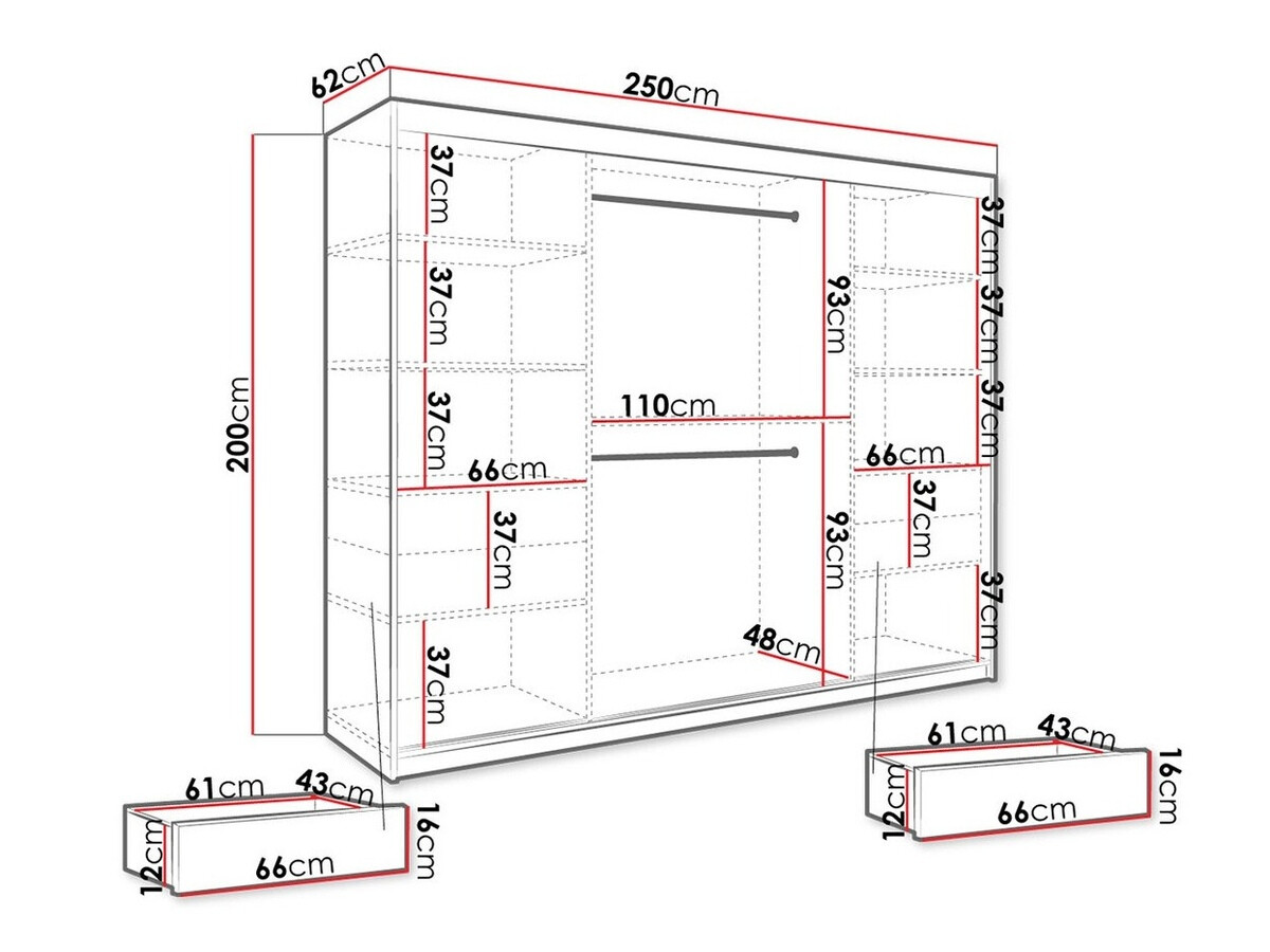 Шкаф Hartford 245 (Матовый черный + Белый мрамор)
