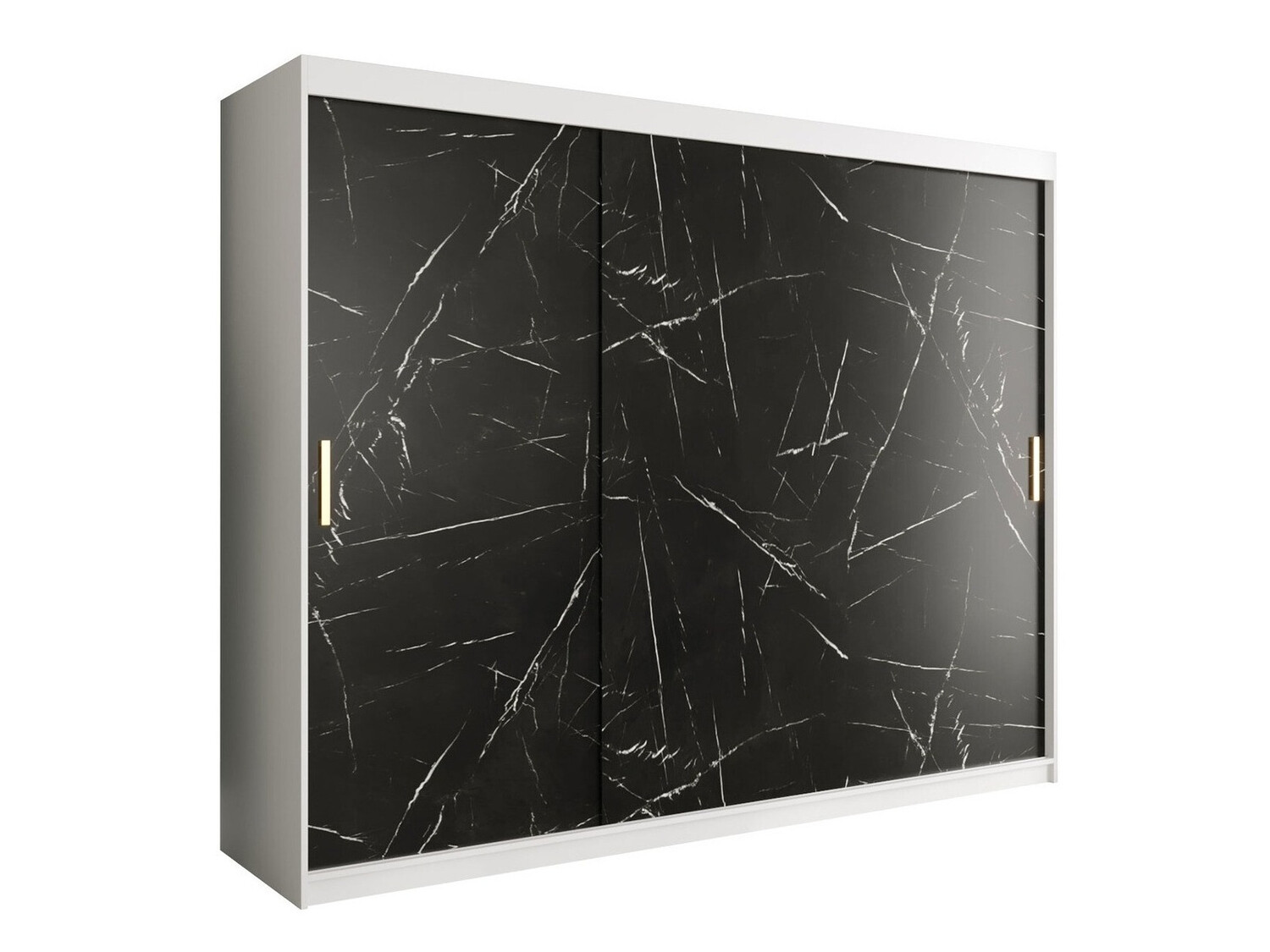 Шкаф Hartford 251 (Матовый белый + Черный мрамор)