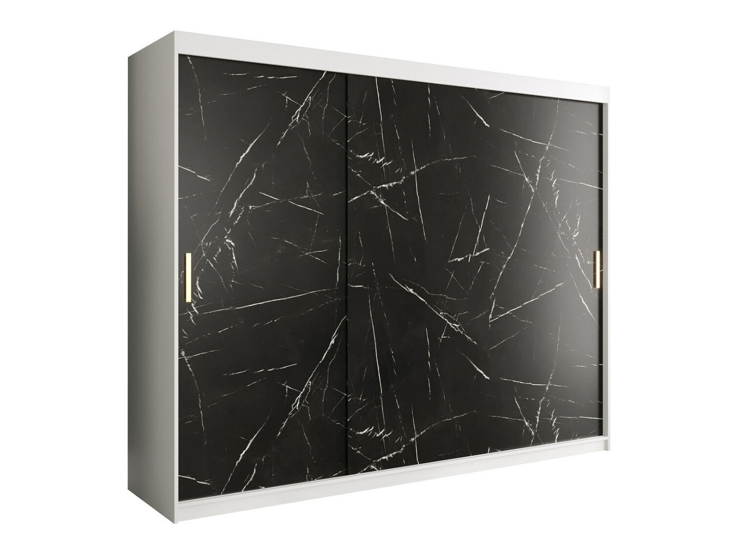 Skapis Hartford 251 (Matēts balts + Melnais marmors)
