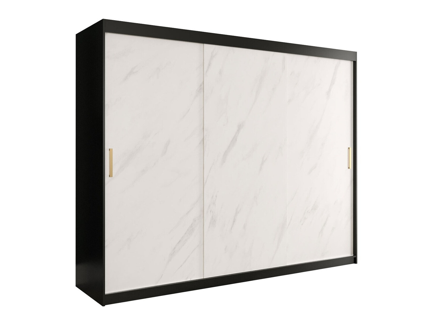 Skapis Hartford 251 (Matēts melns + Balts marmors)