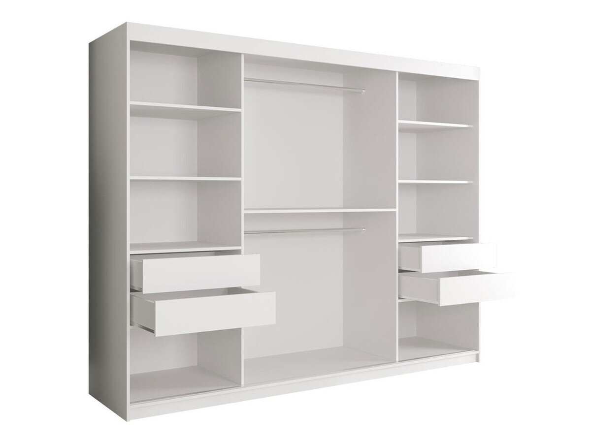 Skapis Hartford 251 (Matēts melns + Balts marmors)