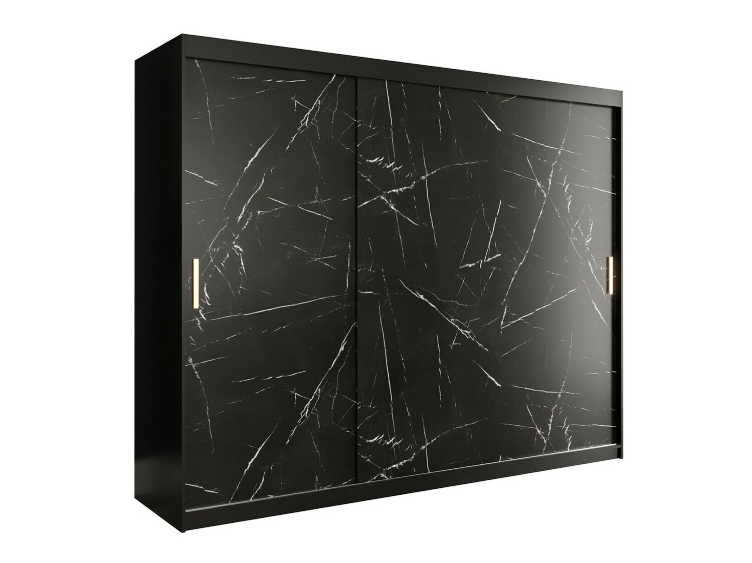 Skapis Hartford 251 (Matēts melns + Melnais marmors)
