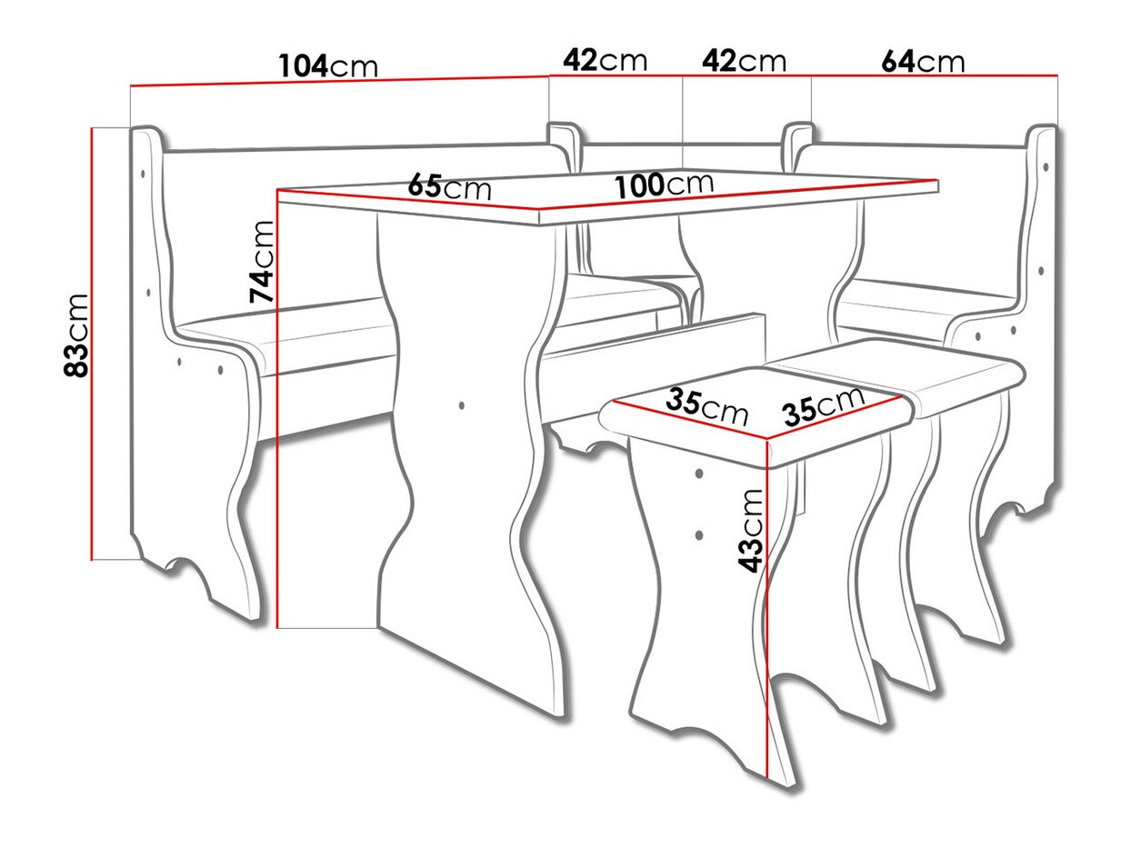 Кухонный угол Reading 100 (Белый + Alfa 13)