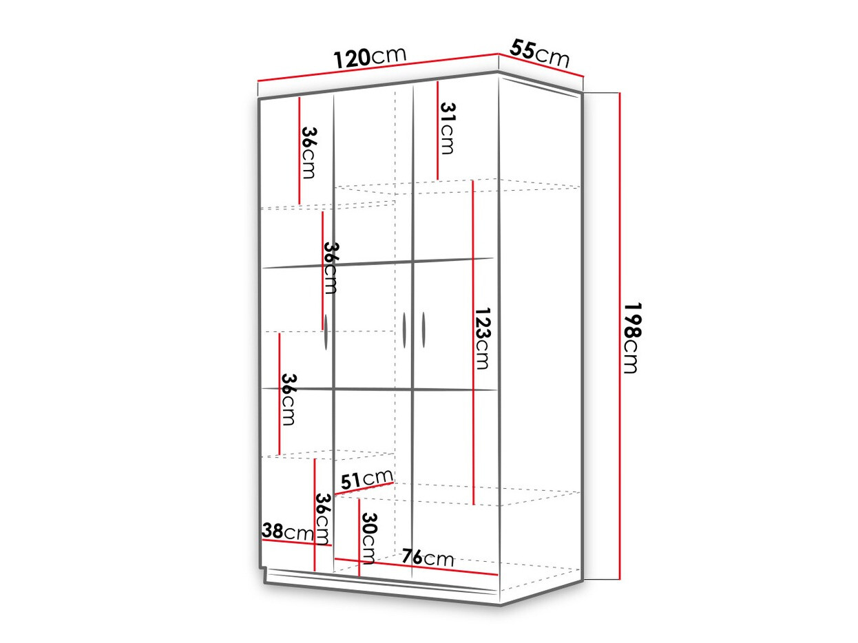 Шкаф Salmere 108 (Белый + Глянцевый белый)