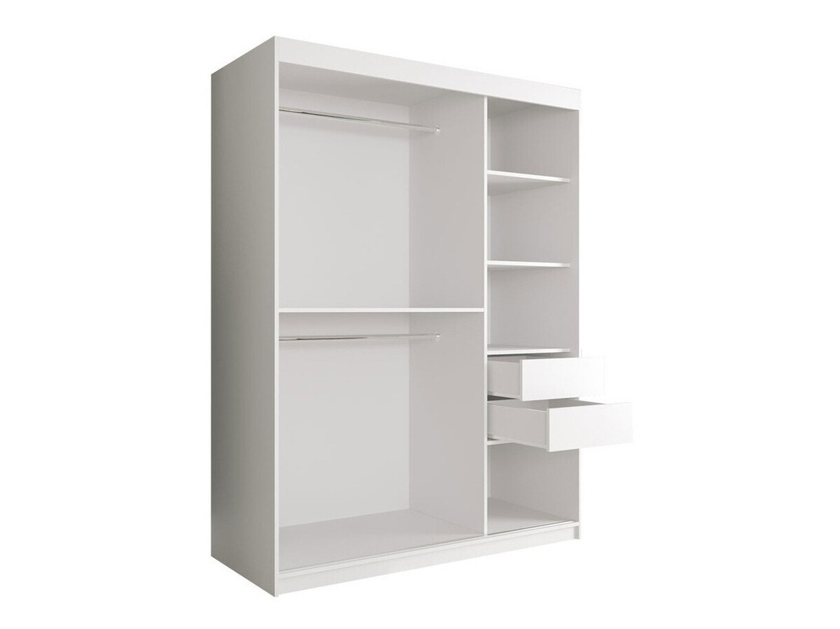 Skapis Hartford 260 (Matēts balts + Melnais marmors)