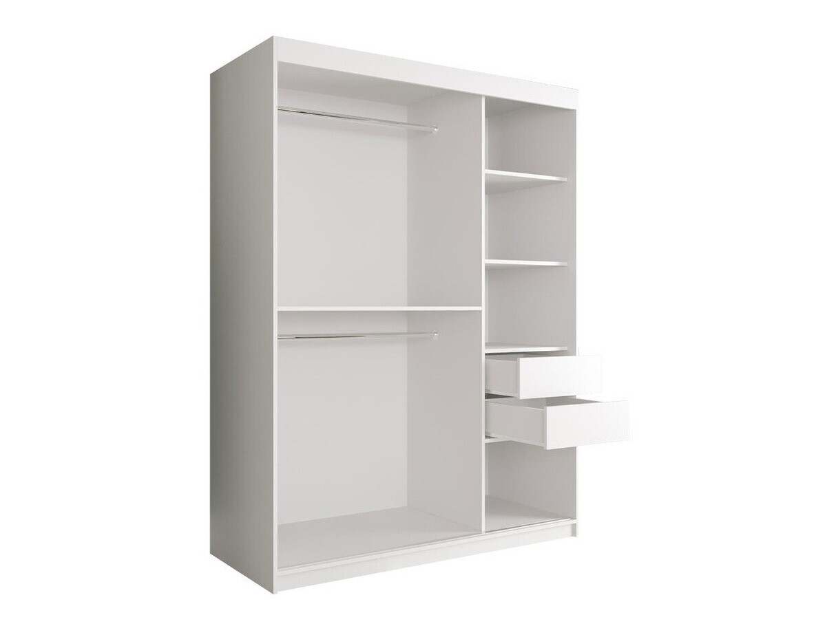 Skapis Hartford 260 (Matēts melns + Melnais marmors)