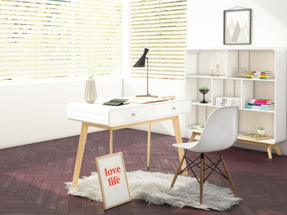 Стеллаж Elbtena 109 (Белый + Дуб)