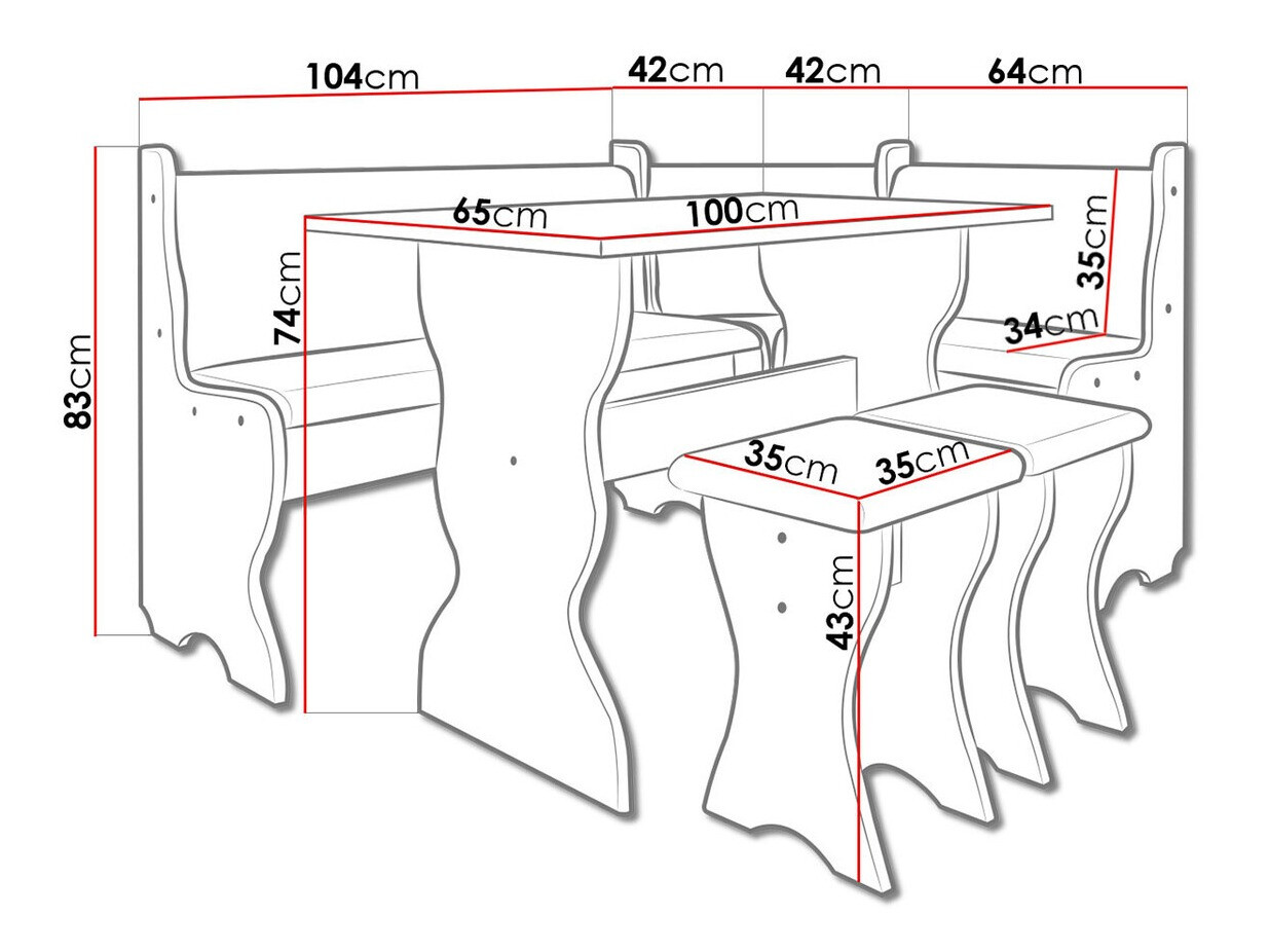 Virtuves stūris Reading 100 (Sonomas ozols + Alfa 08)