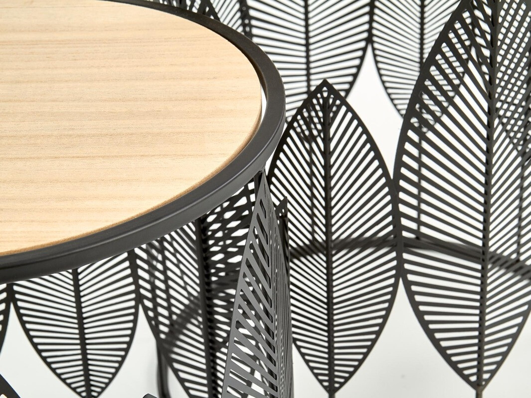 Kafijas galdiņu komplekts Houston 974 (Melns + Gaišs koks)