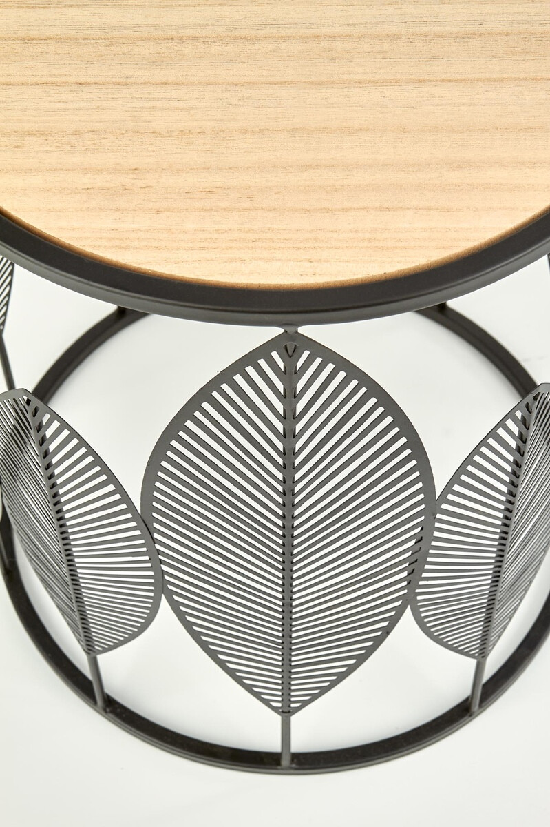 Kafijas galdiņu komplekts Houston 974 (Melns + Gaišs koks)