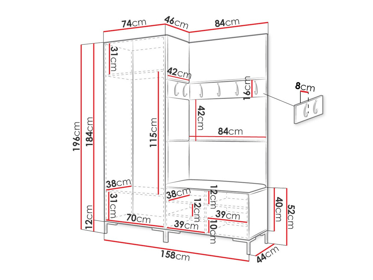 Priekšnama komplekts Tivsoa 100 (Balts)
