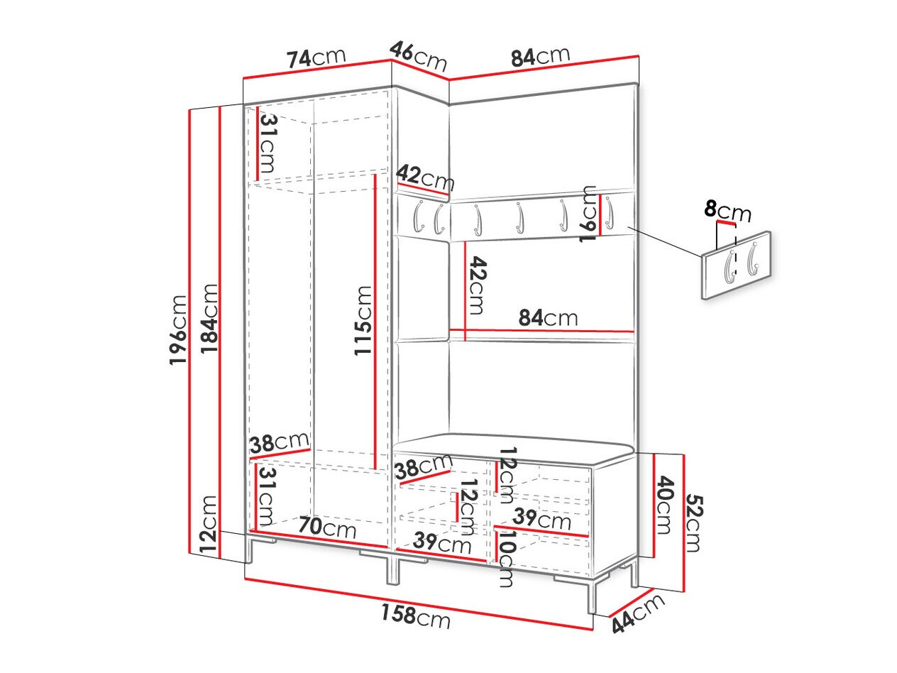 Прихожая Tivsoa 100 (Craft дуб)
