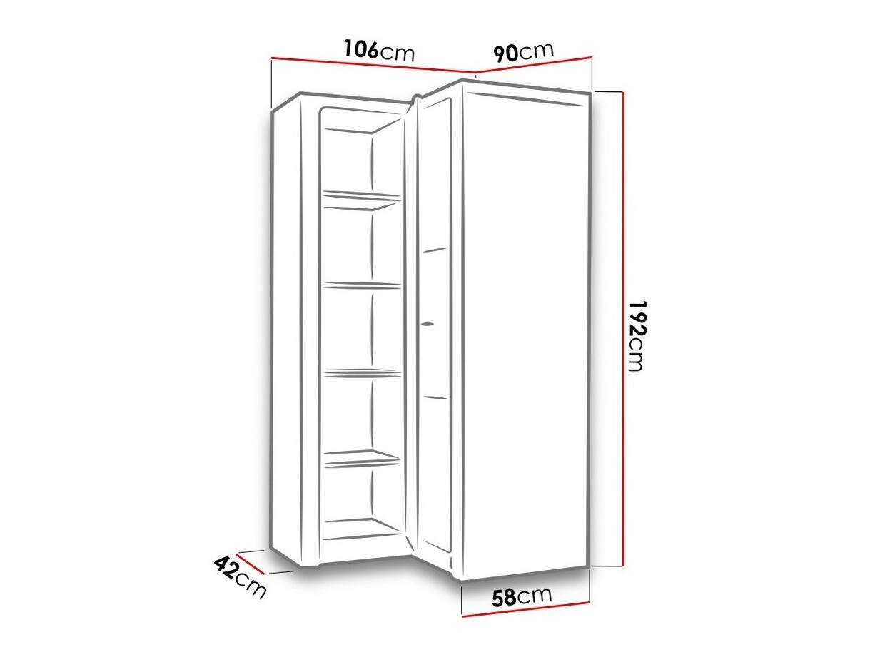 Stūra skapis Serfeno 111 (Tumši pelni)