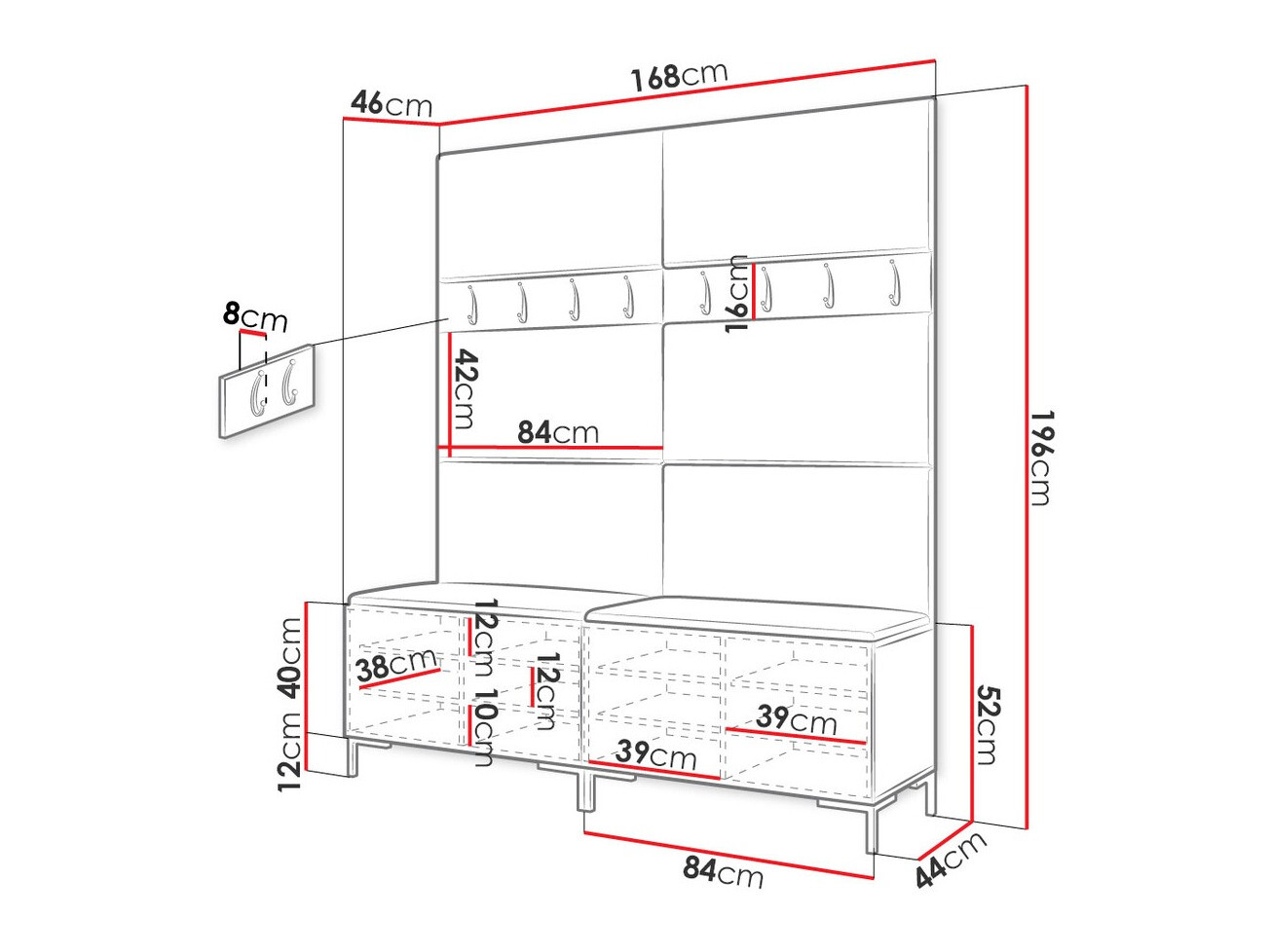 Priekšnama komplekts Tivsoa 101 (Balts)