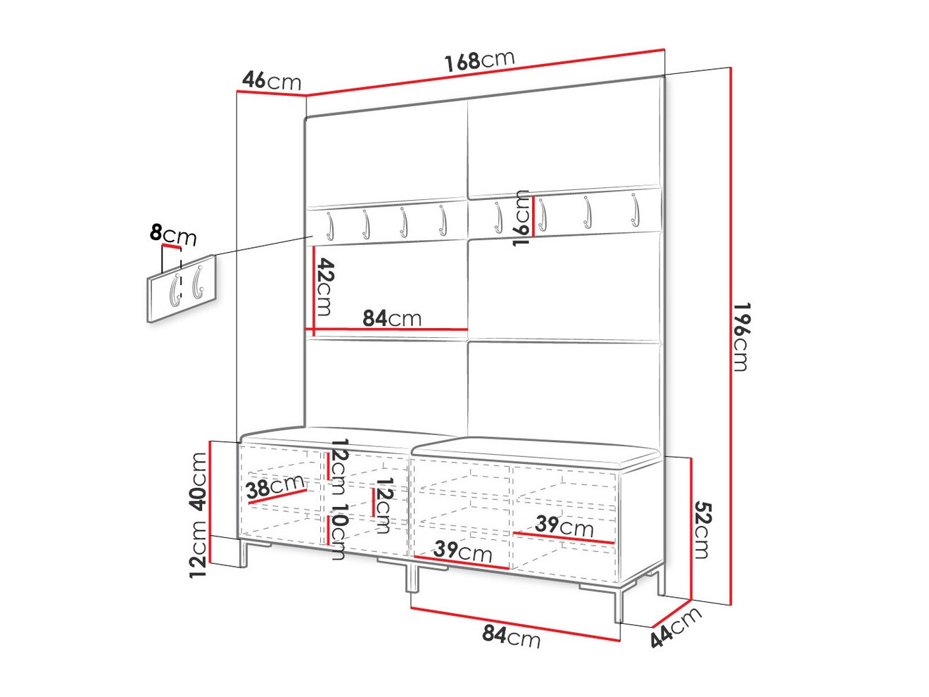 Прихожая Tivsoa 101 (Белый)