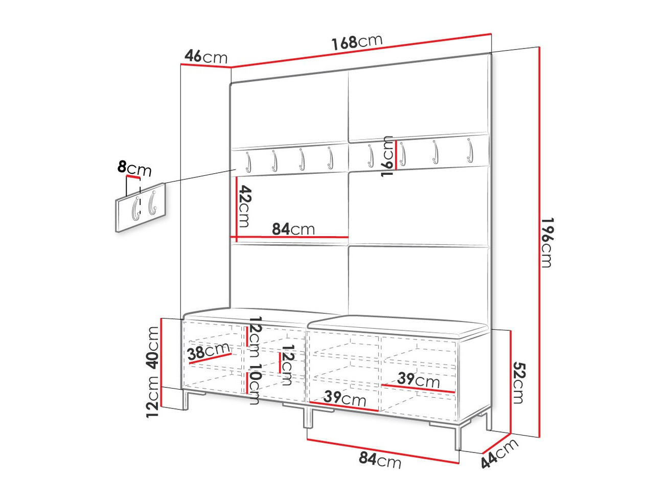 Прихожая Tivsoa 101 (Белый)