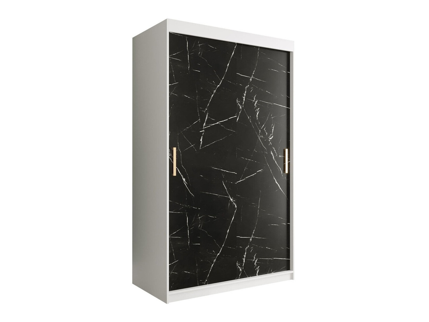 Шкаф Hartford 247 (Матовый белый + Черный мрамор)