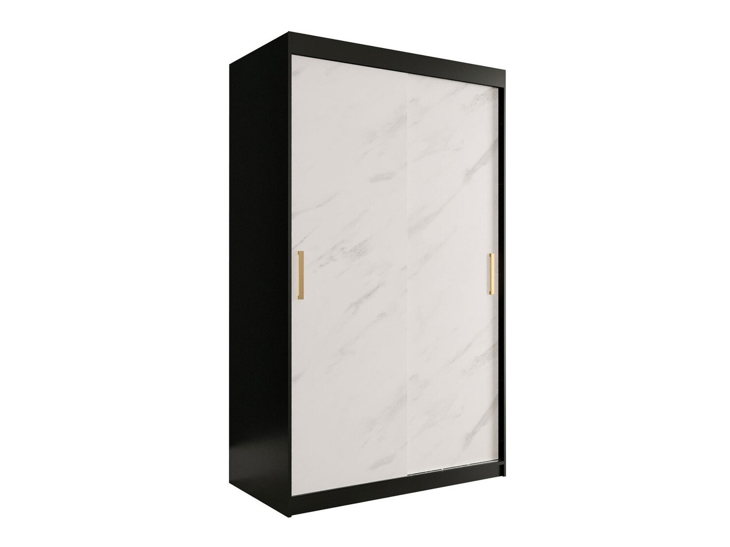 Skapis Hartford 247 (Matēts melns + Balts marmors)