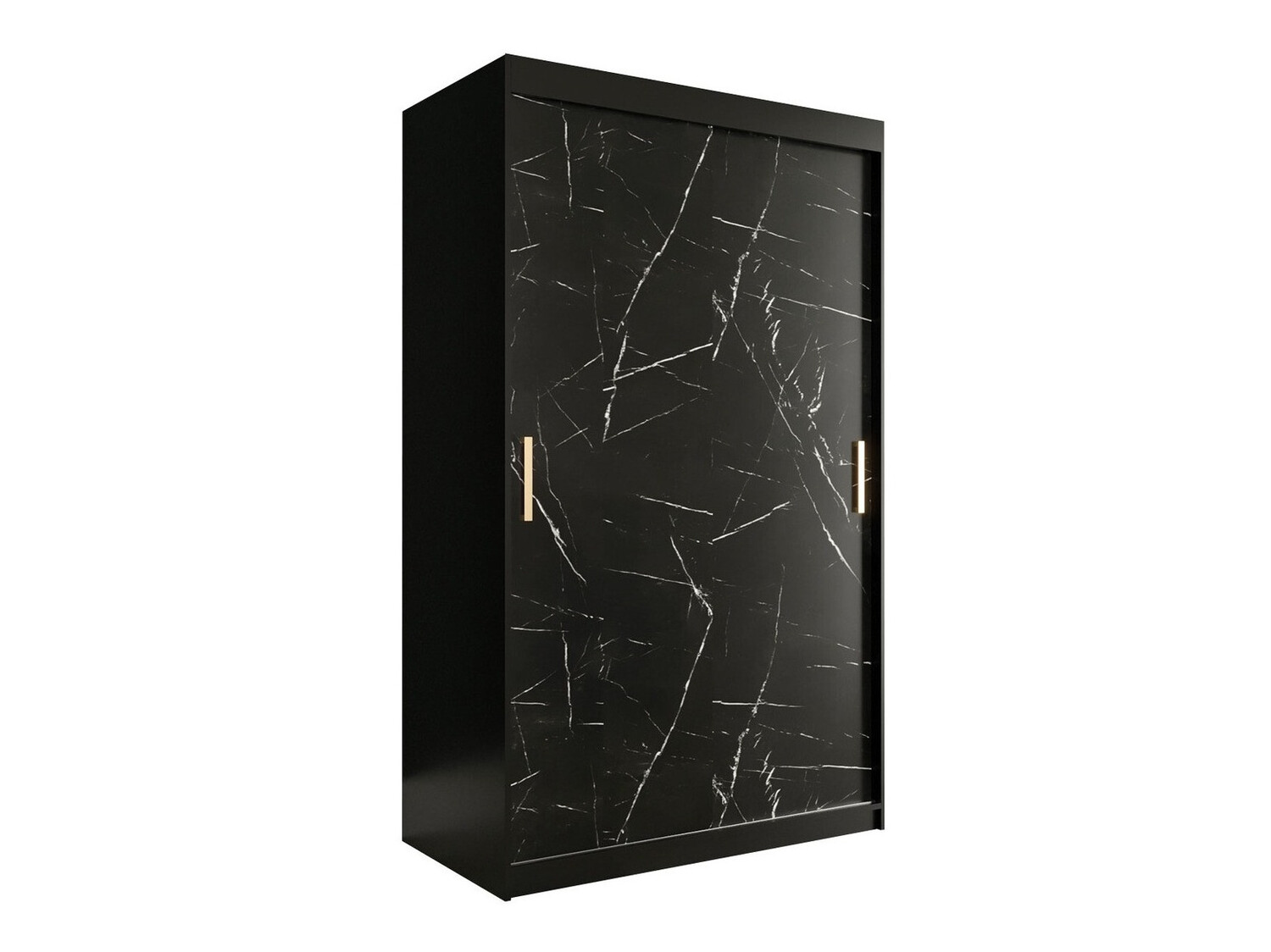 Skapis Hartford 247 (Matēts melns + Melnais marmors)