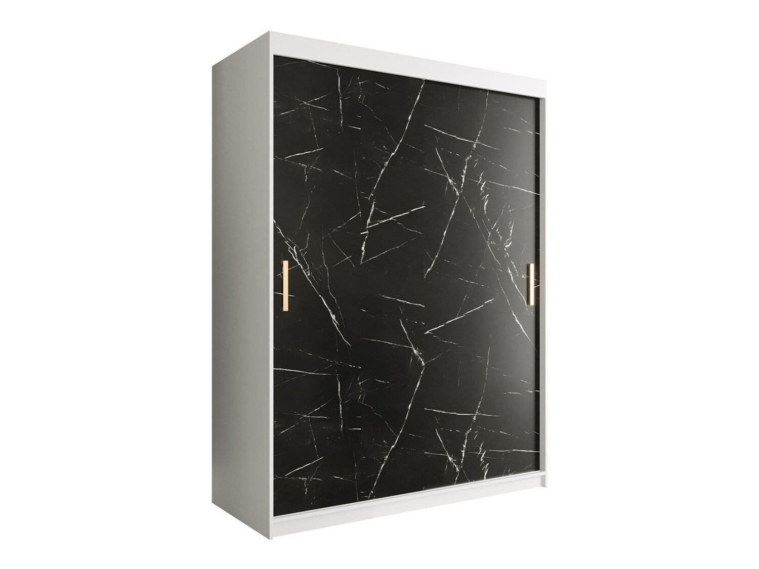 Skapis Hartford 248 (Matēts balts + Melnais marmors)