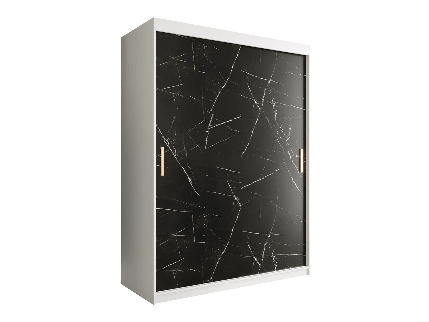 Skapis Hartford 248 (Matēts balts + Melnais marmors)