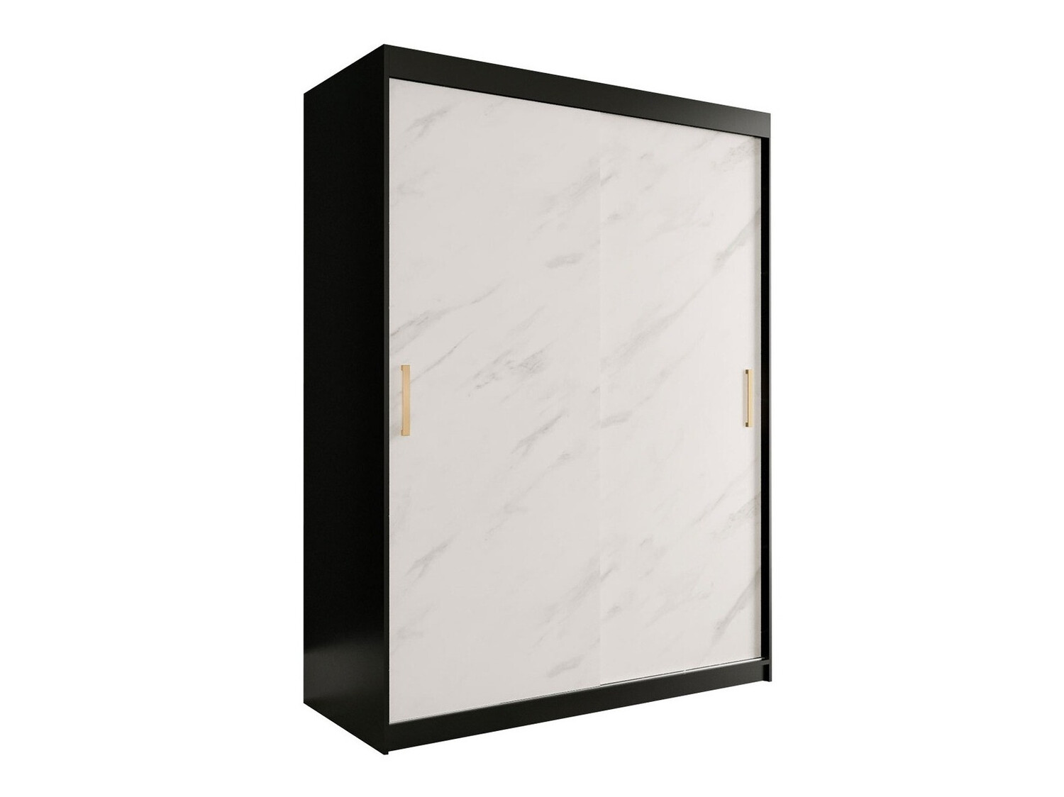 Skapis Hartford 248 (Matēts melns + Balts marmors)