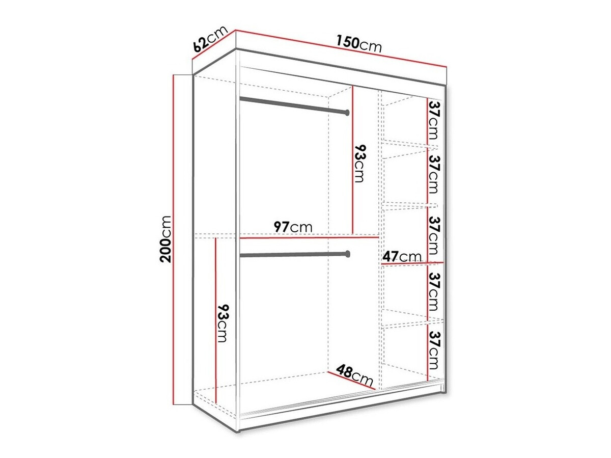 Skapis Hartford 248 (Matēts melns + Balts marmors)