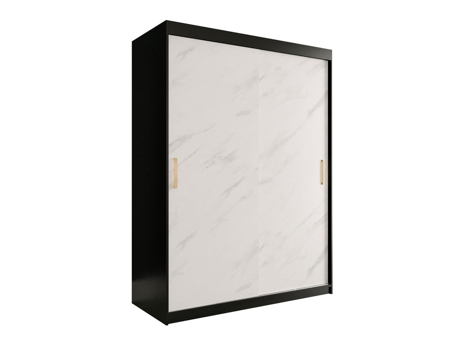 Skapis Hartford 248 (Matēts melns + Balts marmors)