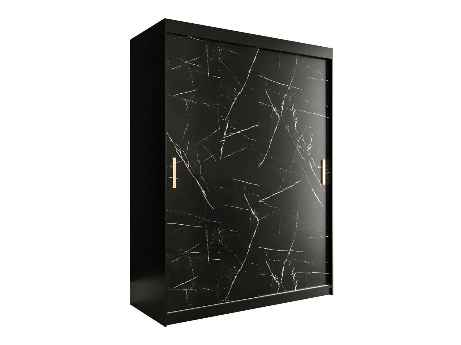 Skapis Hartford 248 (Matēts melns + Melnais marmors)