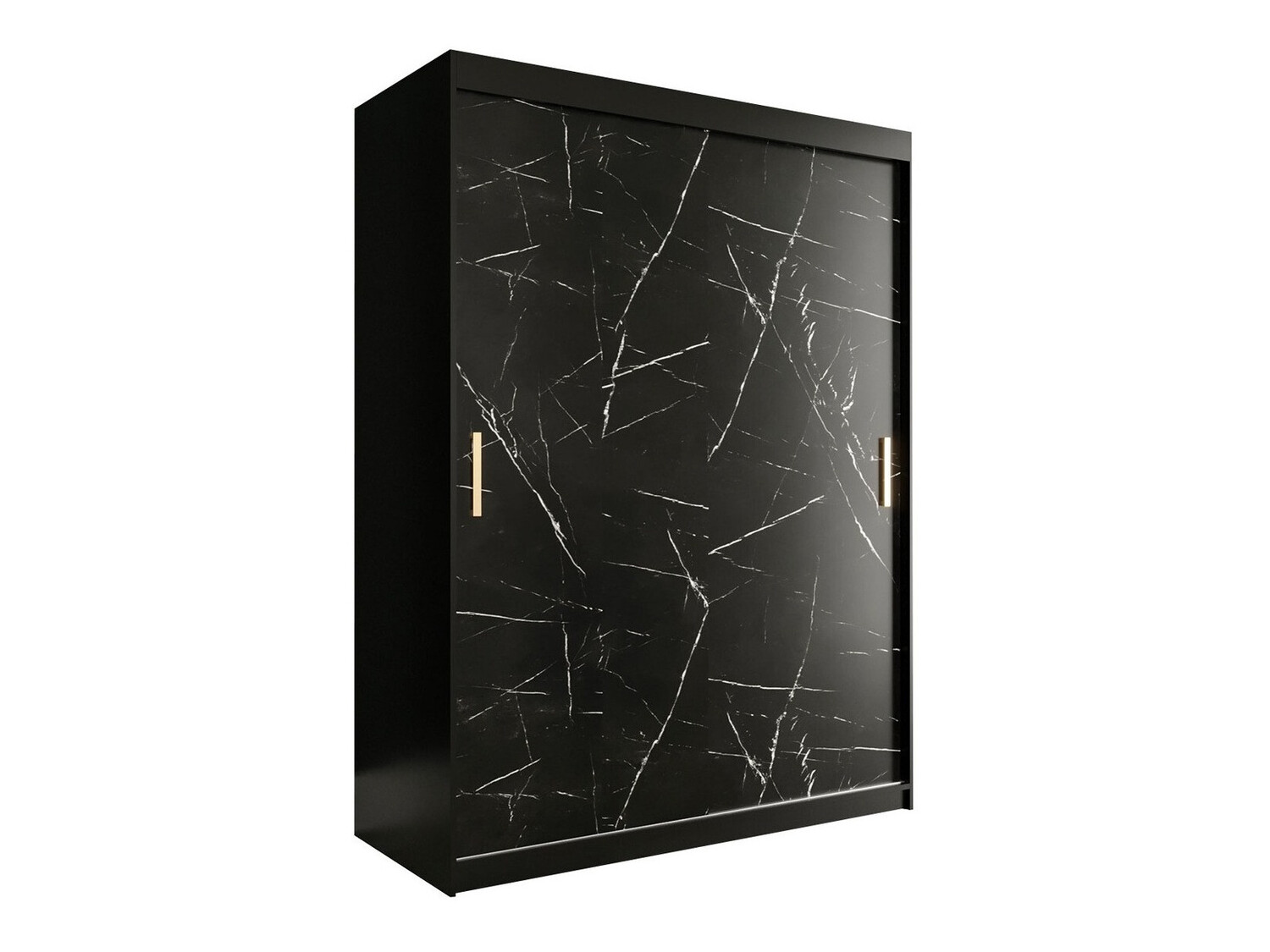 Skapis Hartford 248 (Matēts melns + Melnais marmors)