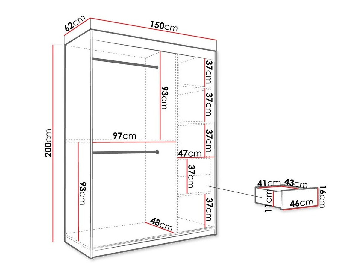 Skapis Hartford 248 (Matēts melns + Melnais marmors)