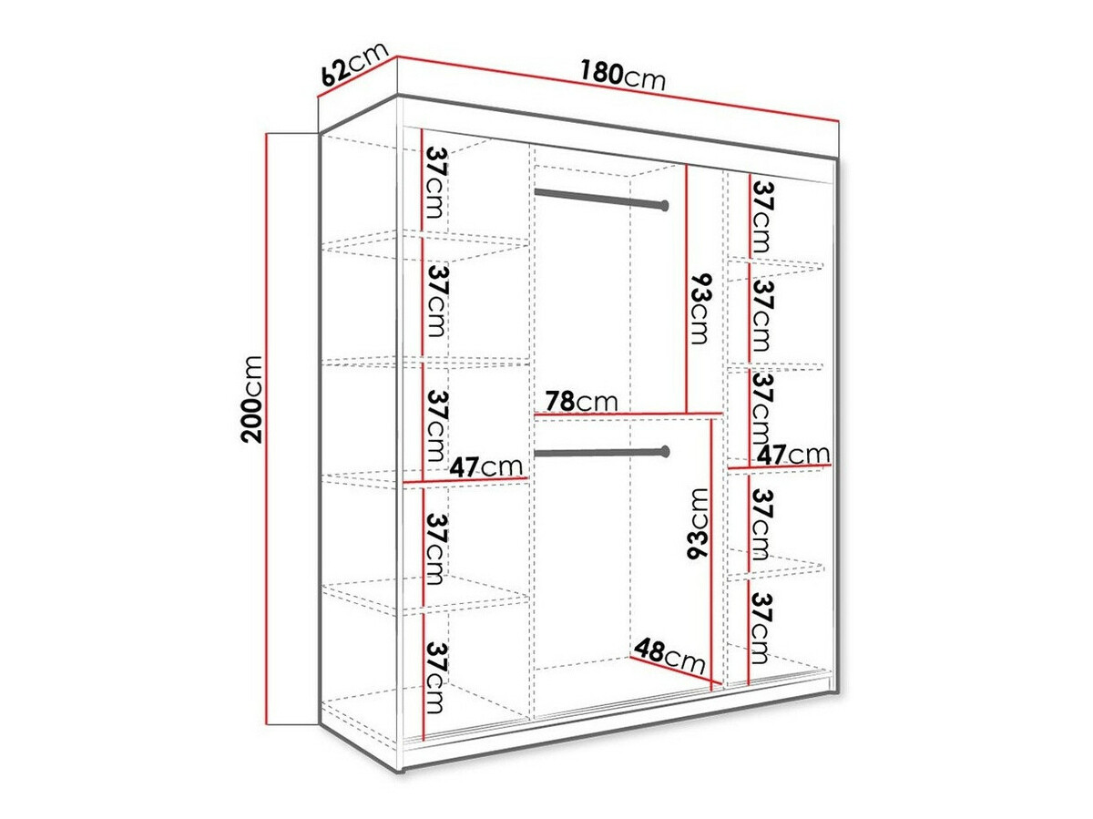 Skapis Hartford 255 (Matēts balts + Melnais marmors)